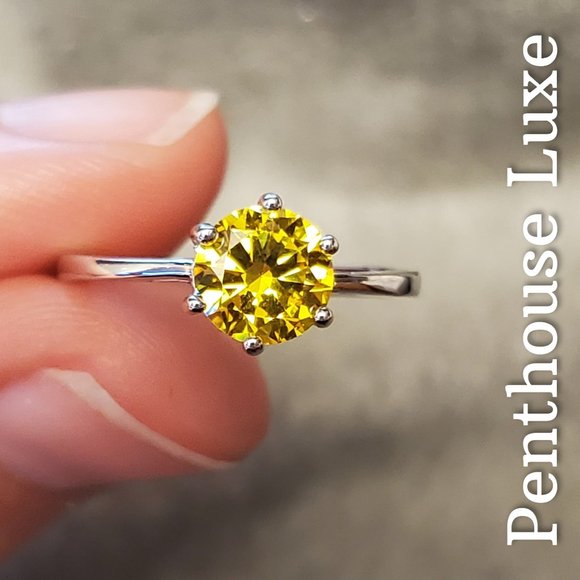 🔥 CLEARANCE! Silver Citrine Solitaire Ring - Picture 6 of 8